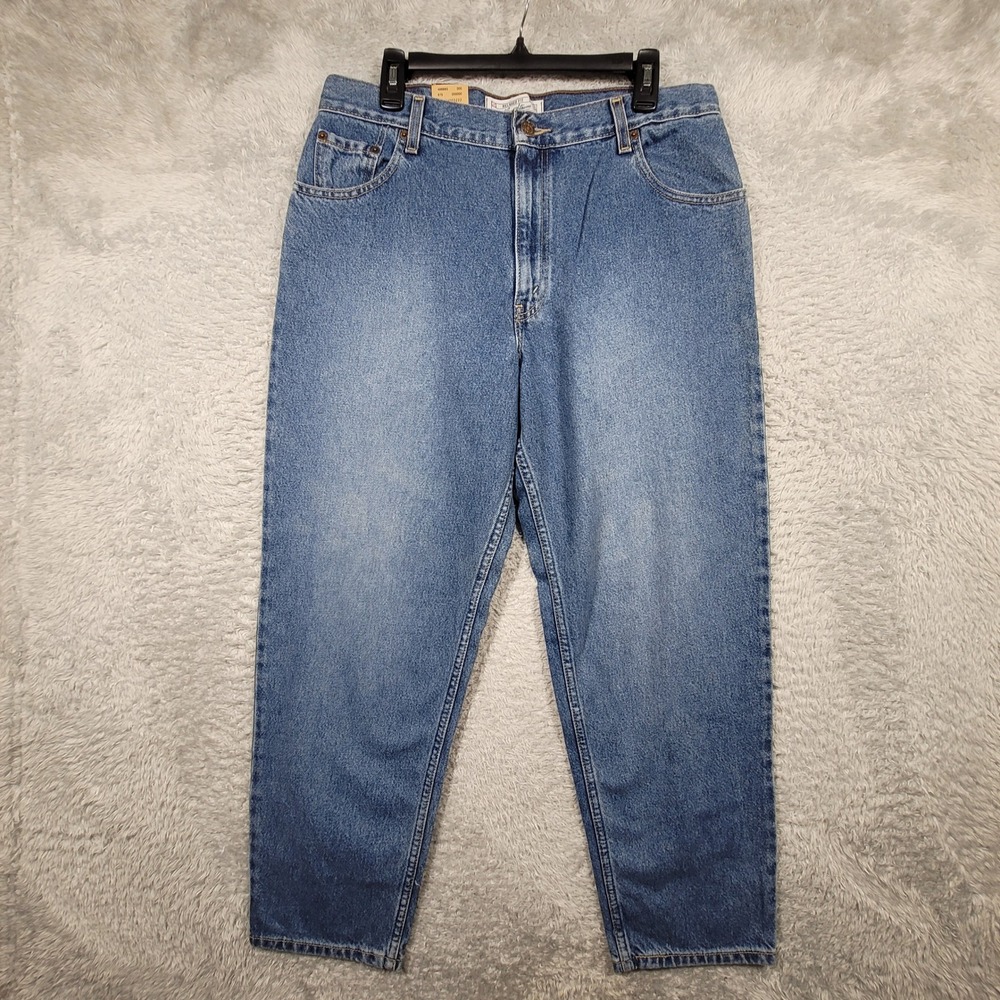 Levi Strauss Signature Relaxed Fit Jeans Misses 16 Short Blue Tapered Leg Denim